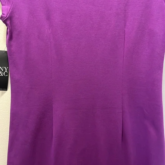 NWT—Purple Cap-Sleeve 100% Cotton Dress - Picture 3 of 6